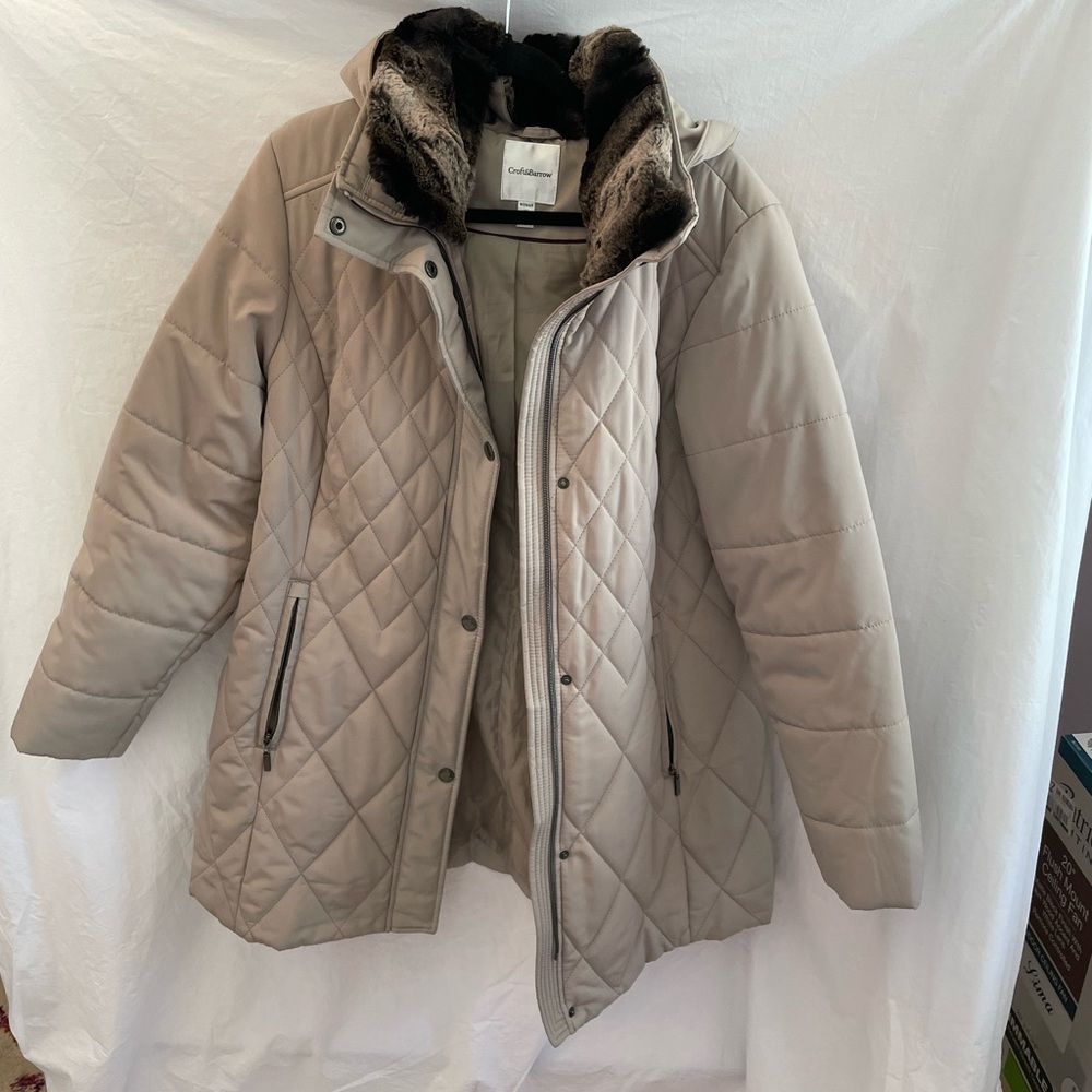 Croft & Barrow Women's Quilted Beige Puffer Jacket